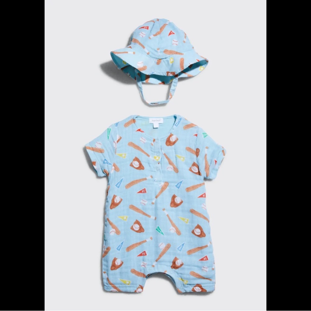 Angel Dear Baseball Romper with Hat
